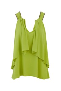 GIZIA - Embroidered Detailed Layered Green Blouse