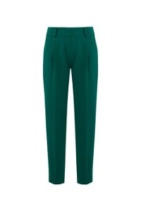 GIZIA - Tie Waist Fabric Green Trousers