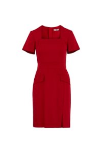 4G CLASSIC - Cep Detaylı Mini Kırmızı Elbise