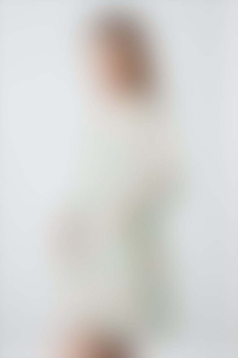 Ecru V-Neck Long Sleeve Dress with Floral Pattern
