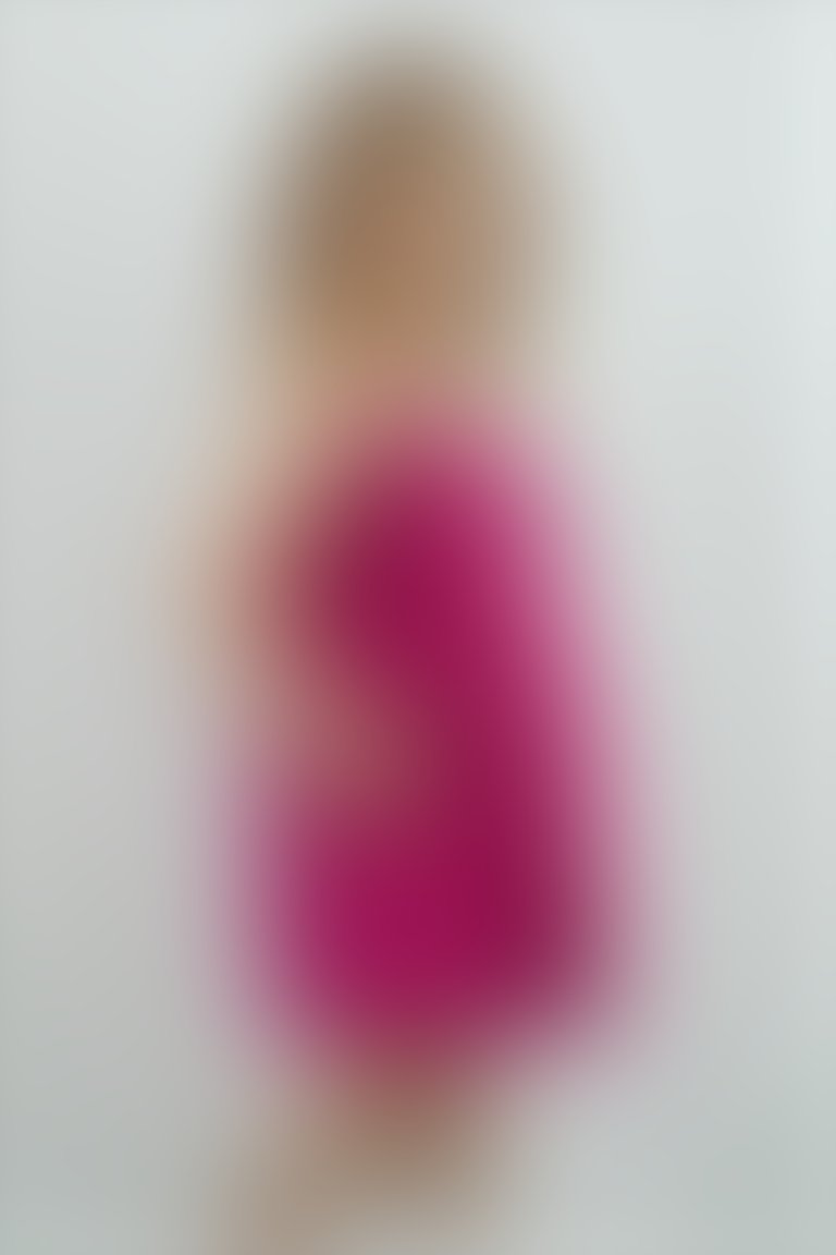 Fiyonk Detaylı Kız Çocuk Pembe Keten Elbise