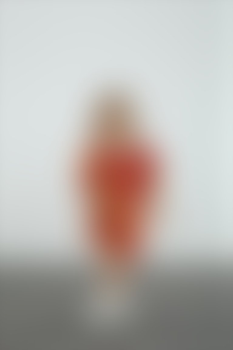 Kemer Detaylı Mini Kız Çocuk Turuncu Elbise