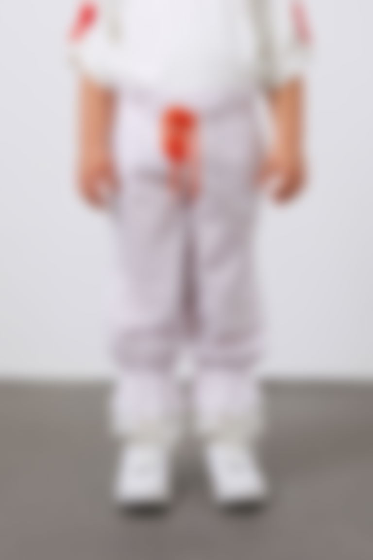 Fisto Detaylı Bağcıklı Paçası Lastikli Mor Kız Çocuk Pantolon