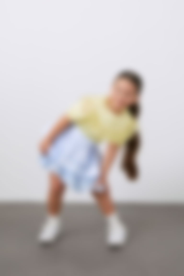 Dantel Detaylı 2 Renk Poplin Fırfırlı Kız Çocuk Elbise