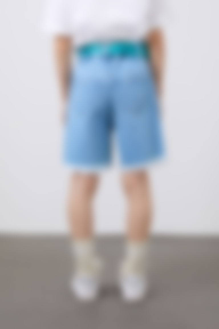 Blue Shorts with Green Belt