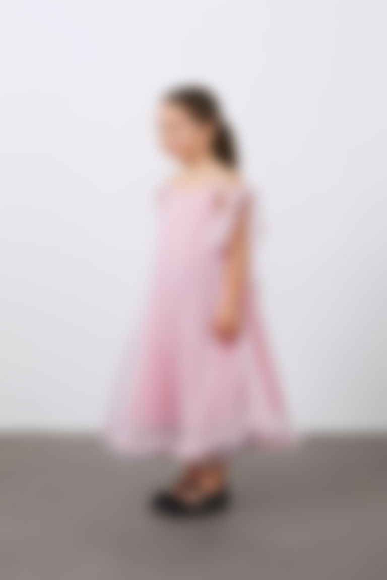Tutu Pink Girl's Dress with Strap Bow Detail