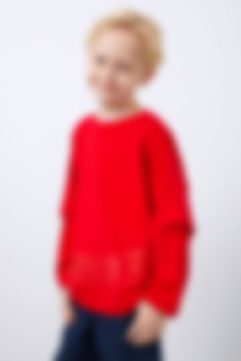 Red Boy's Sweatshirt with Print Detail