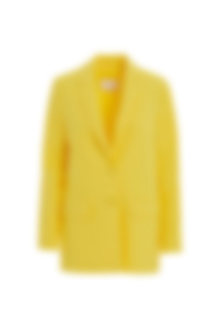 Cep Detaylı Sarı Keten Ceket
