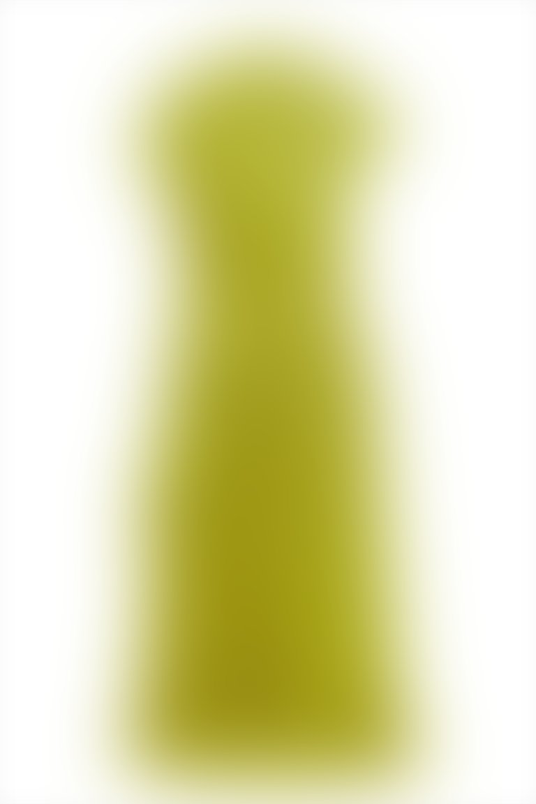 Fırfırlı Bağlama Detaylı Kısa Kollu Uzun Yeşil Elbise