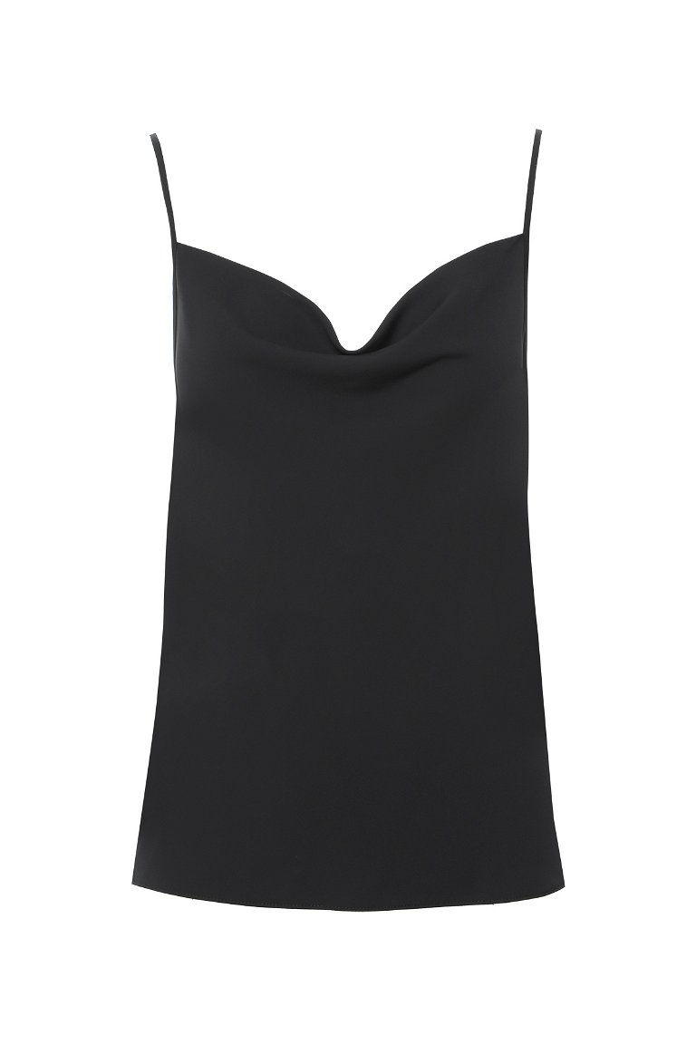 4G CLASSIC - Black Blouse With Cowl Neckline